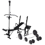 ZNTS Workout Bench with Weight Rack, Barbell and Dumbbell Set 90 kg 275370
