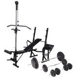 ZNTS Workout Bench with Weight Rack, Barbell and Dumbbell Set 90 kg 275370