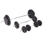 ZNTS Workout Bench with Weight Rack, Barbell and Dumbbell Set 90 kg 275370