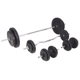 ZNTS Workout Bench with Weight Rack, Barbell and Dumbbell Set 90 kg 275370