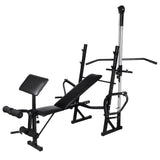 ZNTS Workout Bench with Weight Rack, Barbell and Dumbbell Set 90 kg 275370