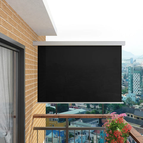 ZNTS Balcony Side Awning Multi-functional 180x200 cm Black 143717