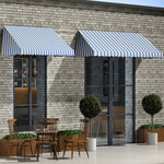 ZNTS Bistro Awning 200x120 cm Blue and White 143721