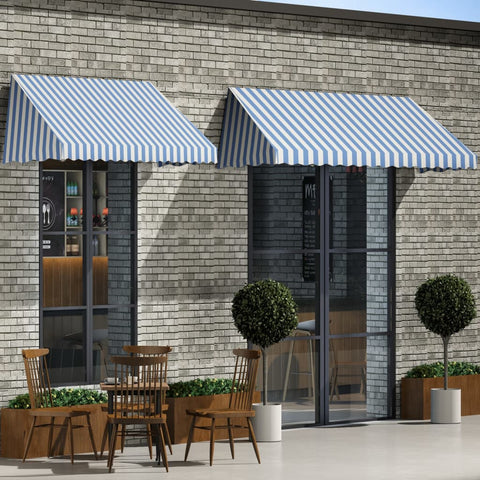 ZNTS Bistro Awning 300x120 cm Blue and White 143723