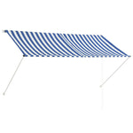 ZNTS Retractable Awning 250x150 cm Blue and White 143748