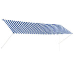 ZNTS Retractable Awning 400x150 cm Blue and White 143751