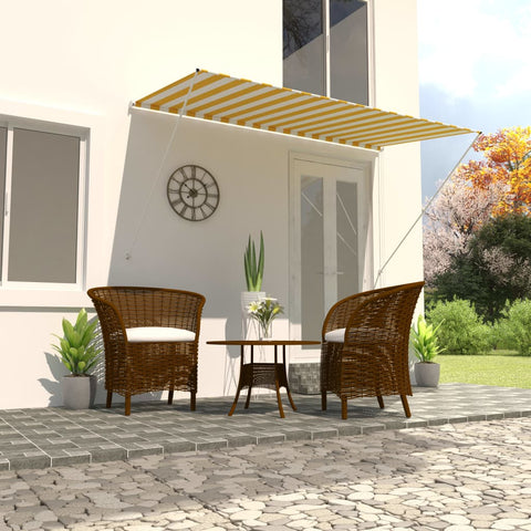 ZNTS Retractable Awning 250x150 cm Yellow and White 143754