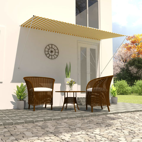 ZNTS Retractable Awning 300x150 cm Yellow and White 143755