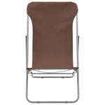 ZNTS Folding Beach Chairs 2 pcs Steel and Oxford Fabric Brown 44362