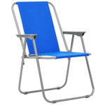 ZNTS Folding Camping Chairs 2 pcs 52x59x80cm Blue 44383