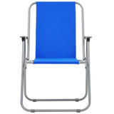 ZNTS Folding Camping Chairs 2 pcs 52x59x80cm Blue 44383