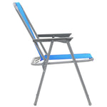ZNTS Folding Camping Chairs 2 pcs 52x59x80cm Blue 44383