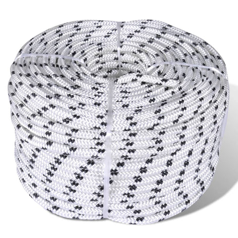 ZNTS Braided Boat Rope Polyester 8 mm 250 m White 143791
