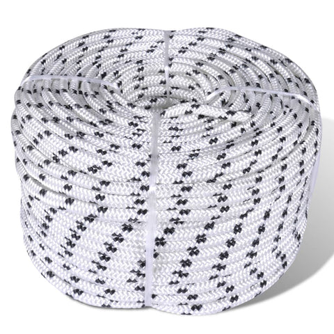 ZNTS Braided Boat Rope Polyester 12 mm 250 m White 143794