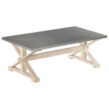 ZNTS Coffee Table with Zinc Top 110x60x40 cm Solid Mango Wood 247119