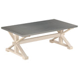 ZNTS Coffee Table with Zinc Top 110x60x40 cm Solid Mango Wood 247119
