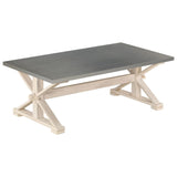 ZNTS Coffee Table with Zinc Top 110x60x40 cm Solid Mango Wood 247119