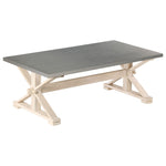ZNTS Coffee Table with Zinc Top 110x60x40 cm Solid Mango Wood 247119