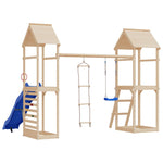 ZNTS Swing Seat with Rope Ladder and Climbing Stones Blue PE 91695