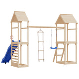 ZNTS Swing Seat with Rope Ladder and Climbing Stones Blue PE 91695