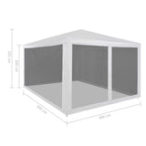 ZNTS Party Tent with 4 Mesh Sidewalls 4x3 m 45109