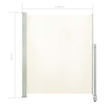 ZNTS Patio Retractable Side Awning 160 x 300 cm Cream 45194