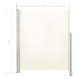 ZNTS Patio Retractable Side Awning 160 x 300 cm Cream 45194