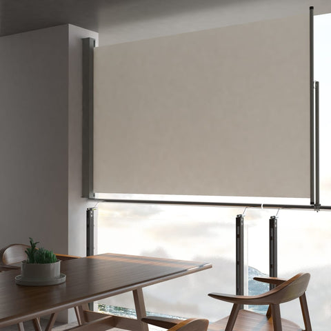 ZNTS Patio Retractable Side Awning 160 x 300 cm Cream 45194