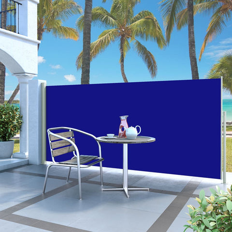 ZNTS Retractable Side Awning 140 x 300 cm Blue 45355