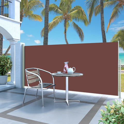 ZNTS Retractable Side Awning 140 x 300 cm Brown 45358