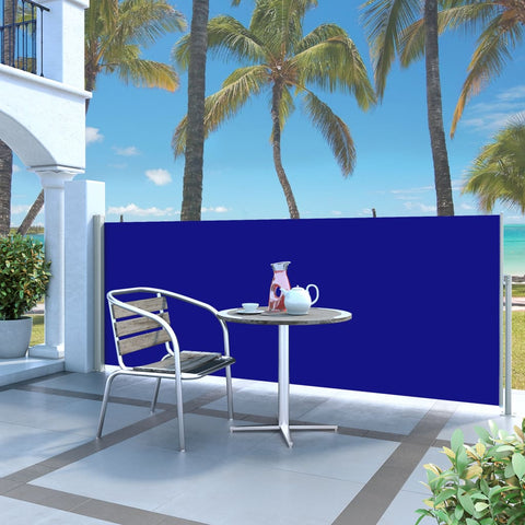 ZNTS Retractable Side Awning 120 x 300 cm Blue 45361