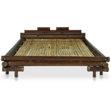 ZNTS Bed Frame Dark Brown Bamboo 140x200 cm 247293