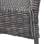 ZNTS Dining Chairs 4 pcs Brown Kubu Rattan and Mango Wood 275467