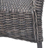 ZNTS Dining Chairs 6 pcs Brown Kubu Rattan and Mango Wood 275468