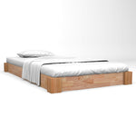 ZNTS Bed Frame Solid Oak Wood 120x200 cm 247257