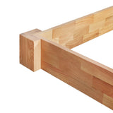 ZNTS Bed Frame Solid Oak Wood 140x200 cm 247258