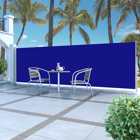 ZNTS Retractable Side Awning 160 x 500 cm Blue 45462