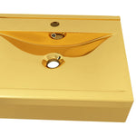 ZNTS Wash Basin with Overflow 60x46x16 cm Ceramic Gold 143503