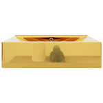 ZNTS Wash Basin with Overflow 60x46x16 cm Ceramic Gold 143503