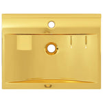 ZNTS Wash Basin with Overflow 60x46x16 cm Ceramic Gold 143503