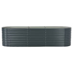 ZNTS Garden Raised Bed 320x80x81 cm Galvanised Steel Grey 45522