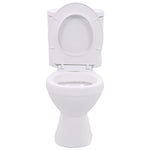 ZNTS Standing Toilet with Cistern and Soft Close Seat Ceramic White 143984