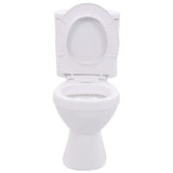 ZNTS Standing Toilet with Cistern and Soft Close Seat Ceramic White 143984