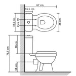 ZNTS Standing Toilet with Cistern and Soft Close Seat Ceramic White 143984