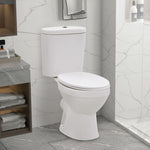 ZNTS Standing Toilet with Cistern and Soft Close Seat Ceramic White 143984