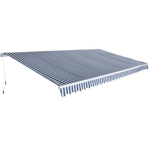 ZNTS Folding Awning Manual Operated 600 cm Blue/White 275571