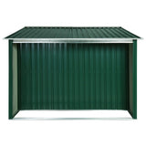 ZNTS Garden Shed with Sliding Doors Green 329.5x131x178 cm Steel 144019