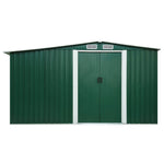 ZNTS Garden Shed with Sliding Doors Green 329.5x205x178 cm Steel 144021