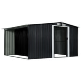 ZNTS Garden Shed with Sliding Doors Anthracite 329.5x312x178 cm Steel 144024
