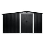 ZNTS Garden Shed with Sliding Doors Anthracite 329.5x312x178 cm Steel 144024